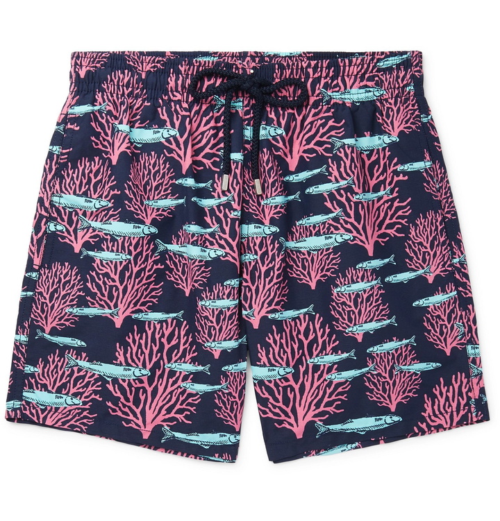 Photo: Vilebrequin - Moorea Mid-Length Printed Swim Shorts - Blue