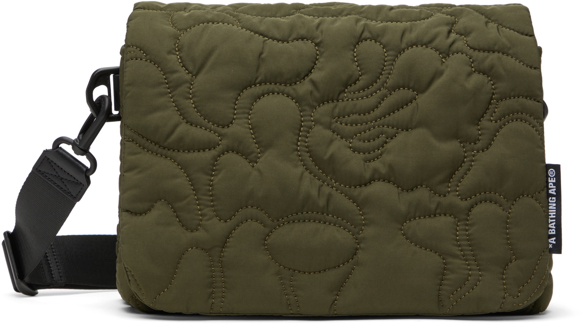 BAPE Green Line Camo Quilted M Bag A Bathing Ape