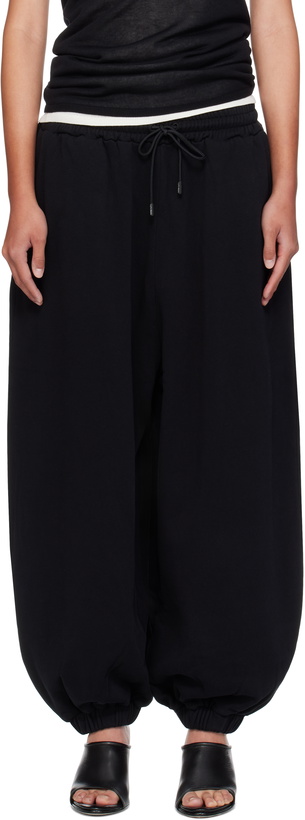 Photo: LU'U DAN Black Baggy Bontan Lounge Pants