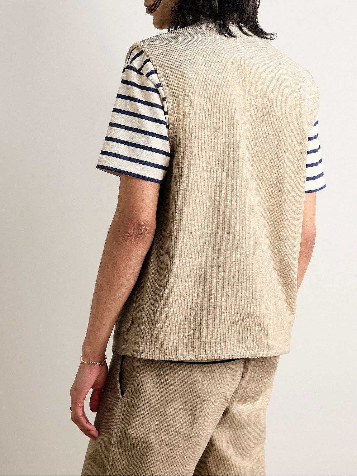 De Bonne Facture - Camargue Cotton and Linen-Blend Corduroy Gilet - Neutrals