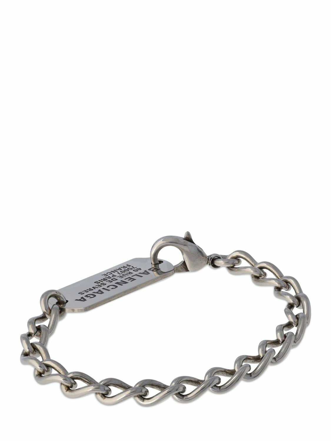 BALENCIAGA - Logo Tag Brass Chain Bracelet Balenciaga