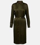 Gucci GG belted satin jacquard shirt dress