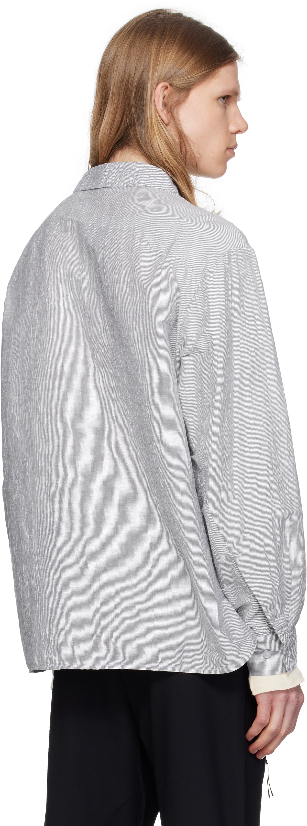 POST ARCHIVE FACTION (PAF) White & Navy 8.0 Right Shirt Post