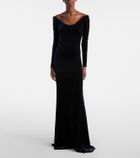 Alaïa Off-shoulder velvet gown