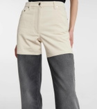 Peter Do Bicolor high-rise wide-leg jeans