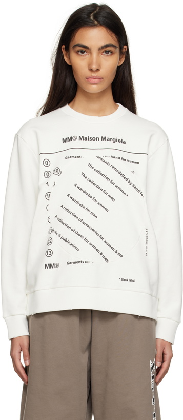 Photo: MM6 Maison Margiela White Printed Sweatshirt