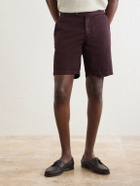Mr P. - Straight-Leg Cotton And Linen-Blend Bermuda Shorts - Burgundy