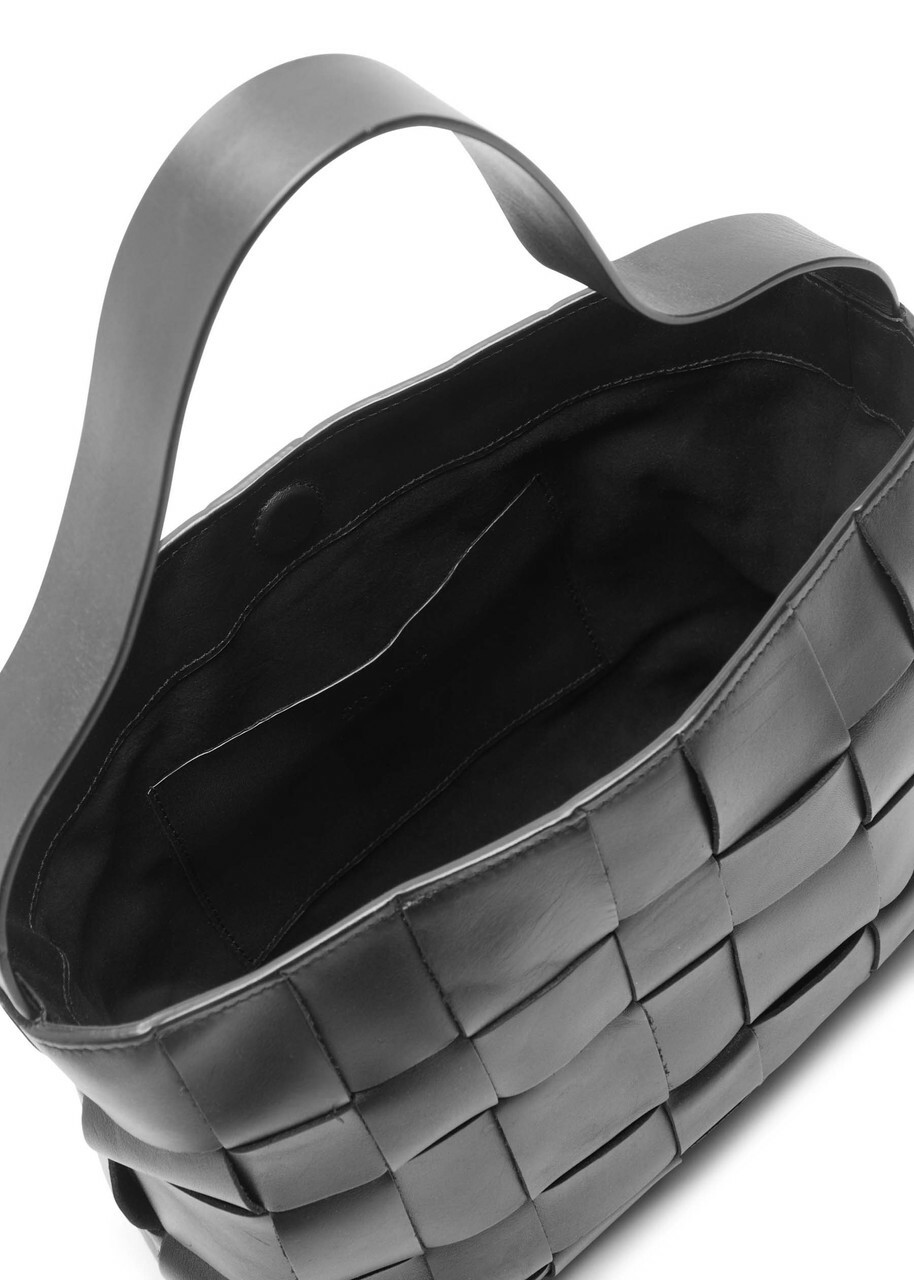 ST. Agni Woven Mini Leather Tote - Black - One Size