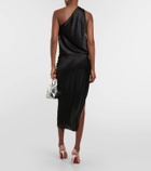 The Sei Draped one-shoulder silk satin top