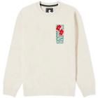 Edwin Men's Garden Society Crew Sweater in Whisper White