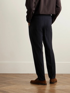 UMIT BENAN B - Pleated Straight-Leg Wool Suit Trousers - Blue