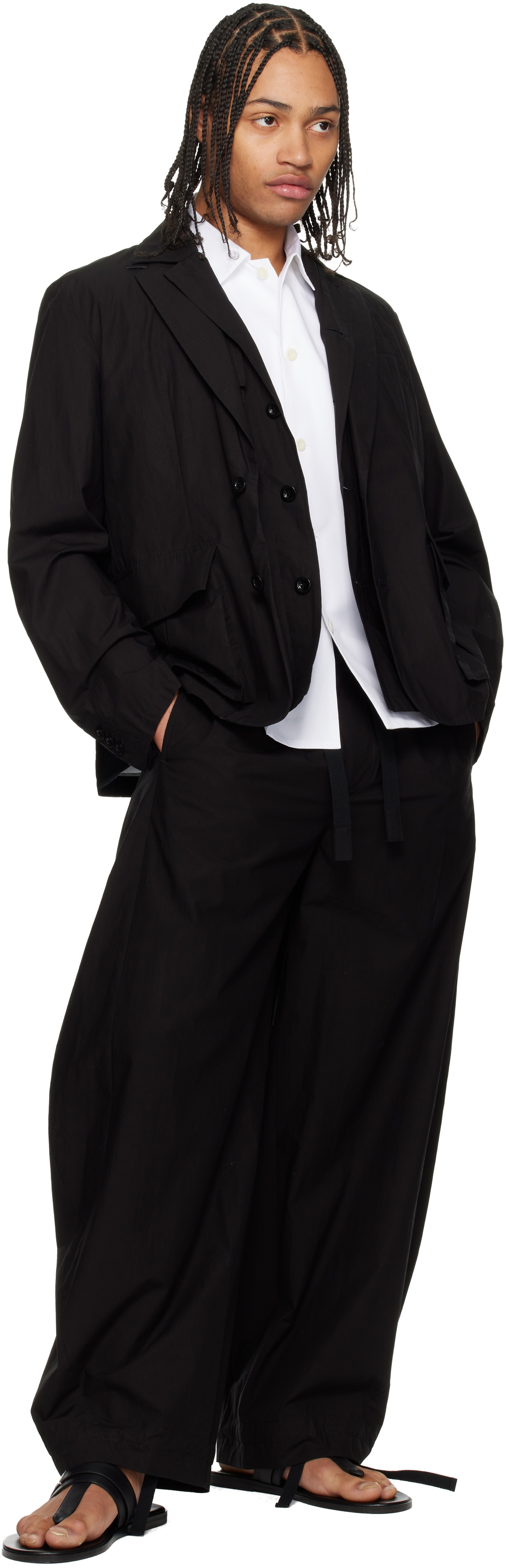 sacai Black Cotton Typewriter Blazer