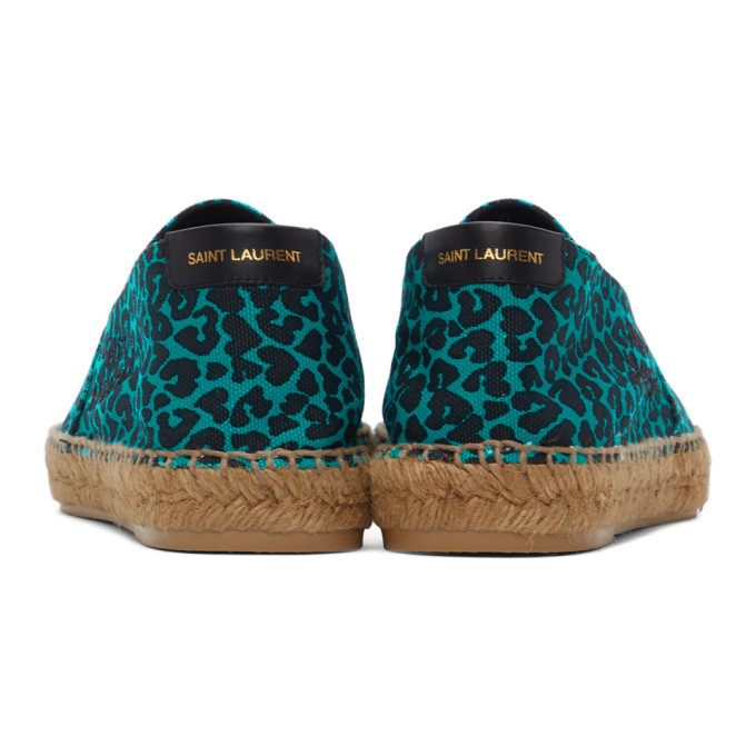 Saint Laurent Blue and Black Leopard Print Espadrilles Saint Laurent Espadrilles Size 36. 5 EU main image 3