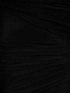 BLUMARINE - Draped Stretch Tech Midi Dress W/bow