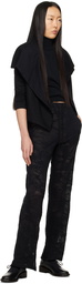 Y's Black Graphic Trousers