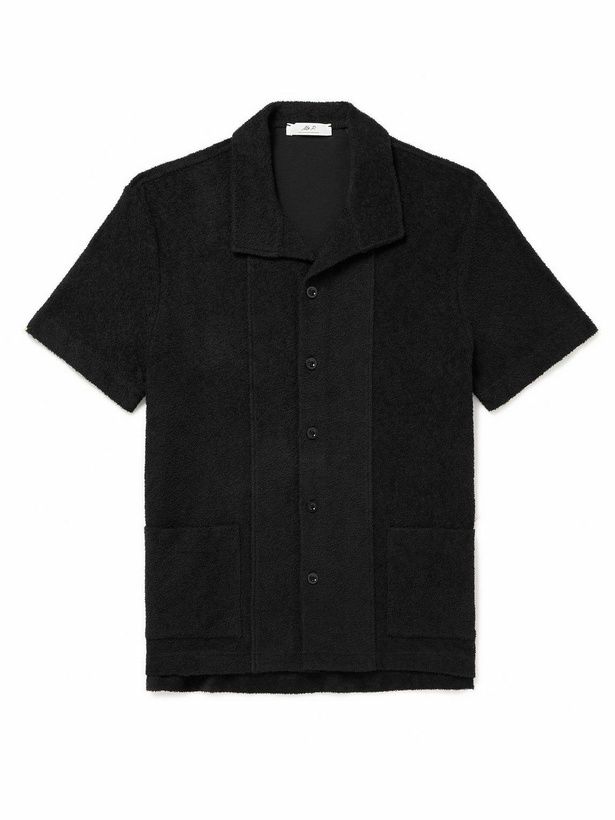 Photo: Mr P. - Camp-Collar Cotton-Terry Shirt - Black