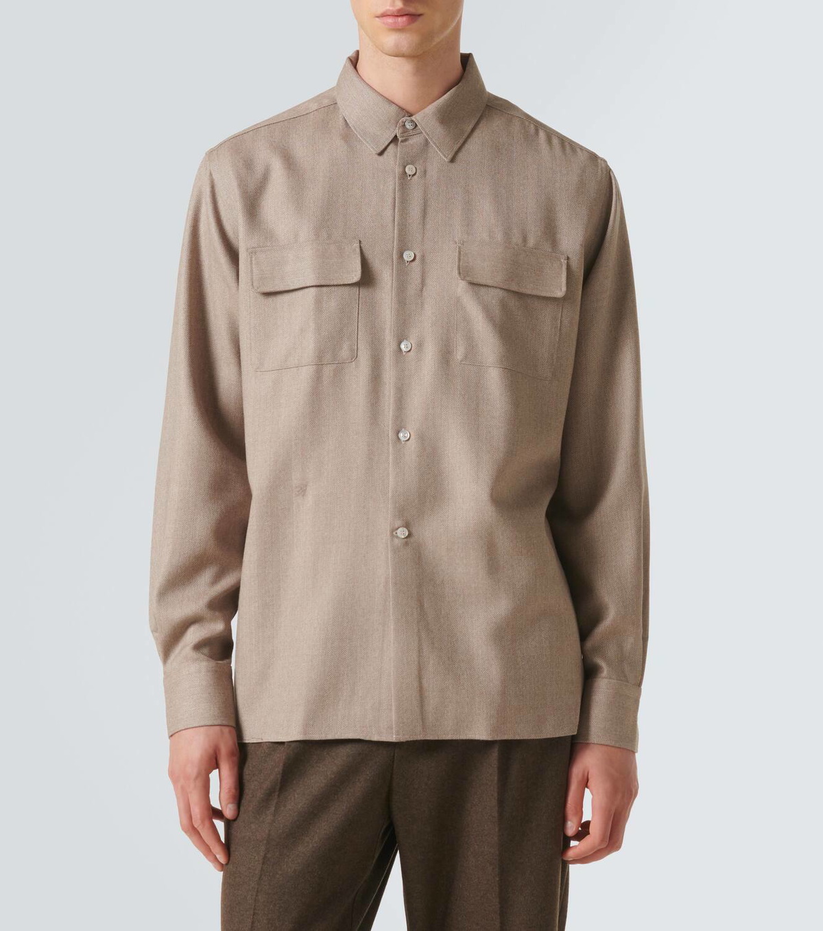 Berluti Herringbone wool shirt