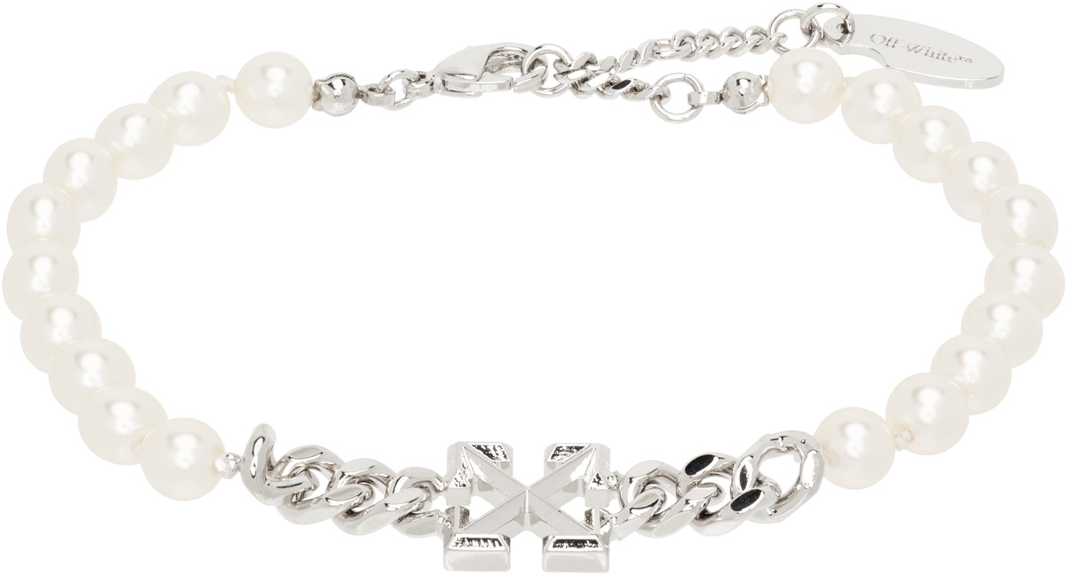 Off-White Arrow Faux-Pearl Full Bracelet