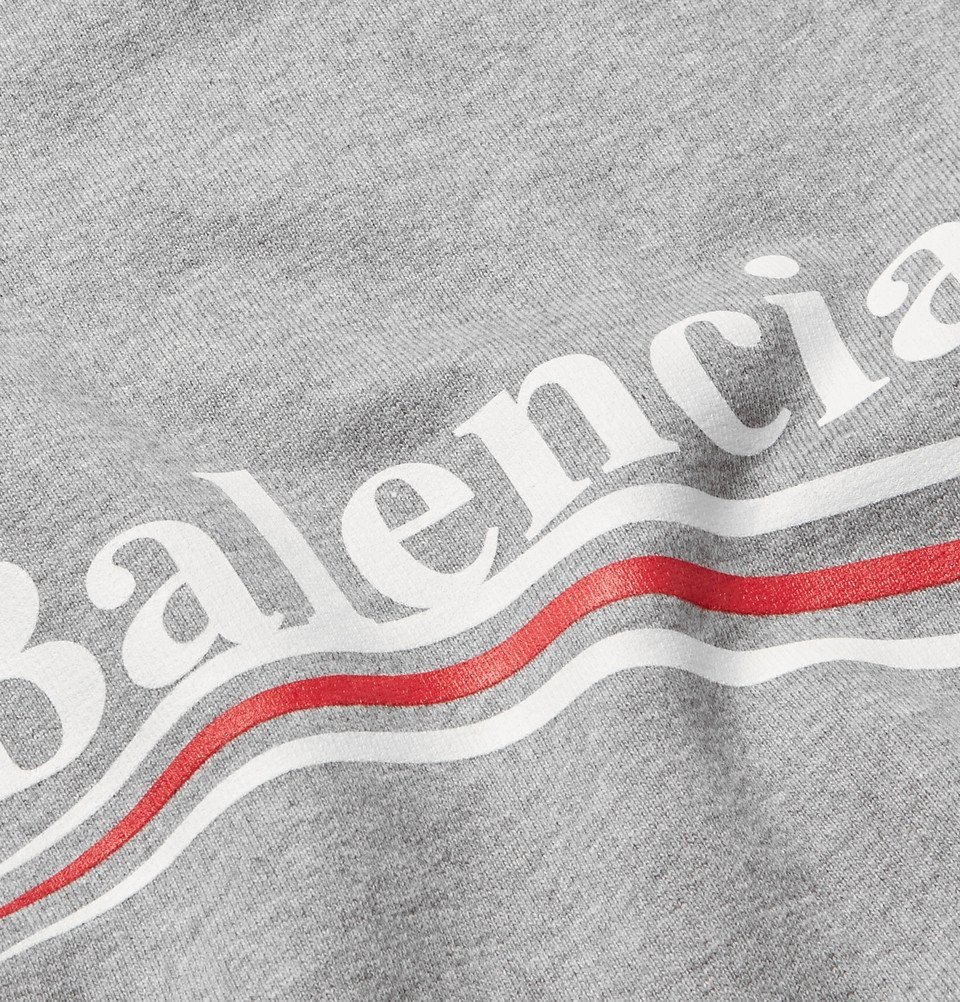 BALENCIAGA - Oversized Distressed Logo-Print Loopback Cotton