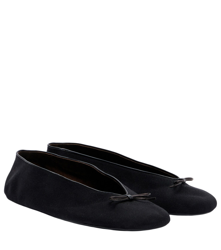 Photo: The Row Fay bow-detail cotton ballet flats