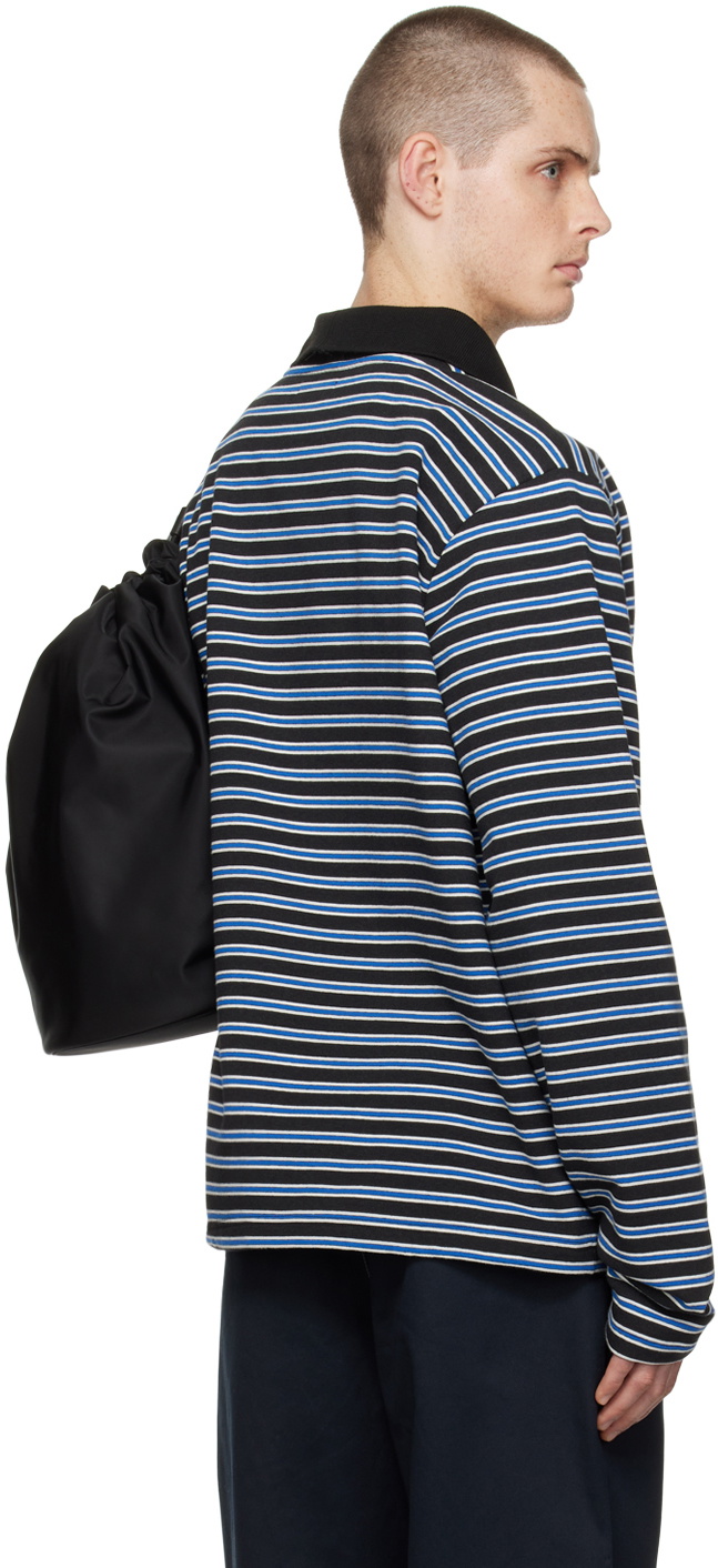 Still Kelly Black & Blue Striped Sweatshirt Polo