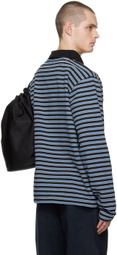 Still Kelly Black & Blue Striped Sweatshirt Polo