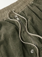 DRKSHDW by Rick Owens - Belas Wide-Leg Stretch Cotton-Corduroy Drawstring Cargo Trousers - Green