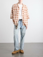 KAPITAL - Camp-Collar Checked Cotton Western Shirt - Orange