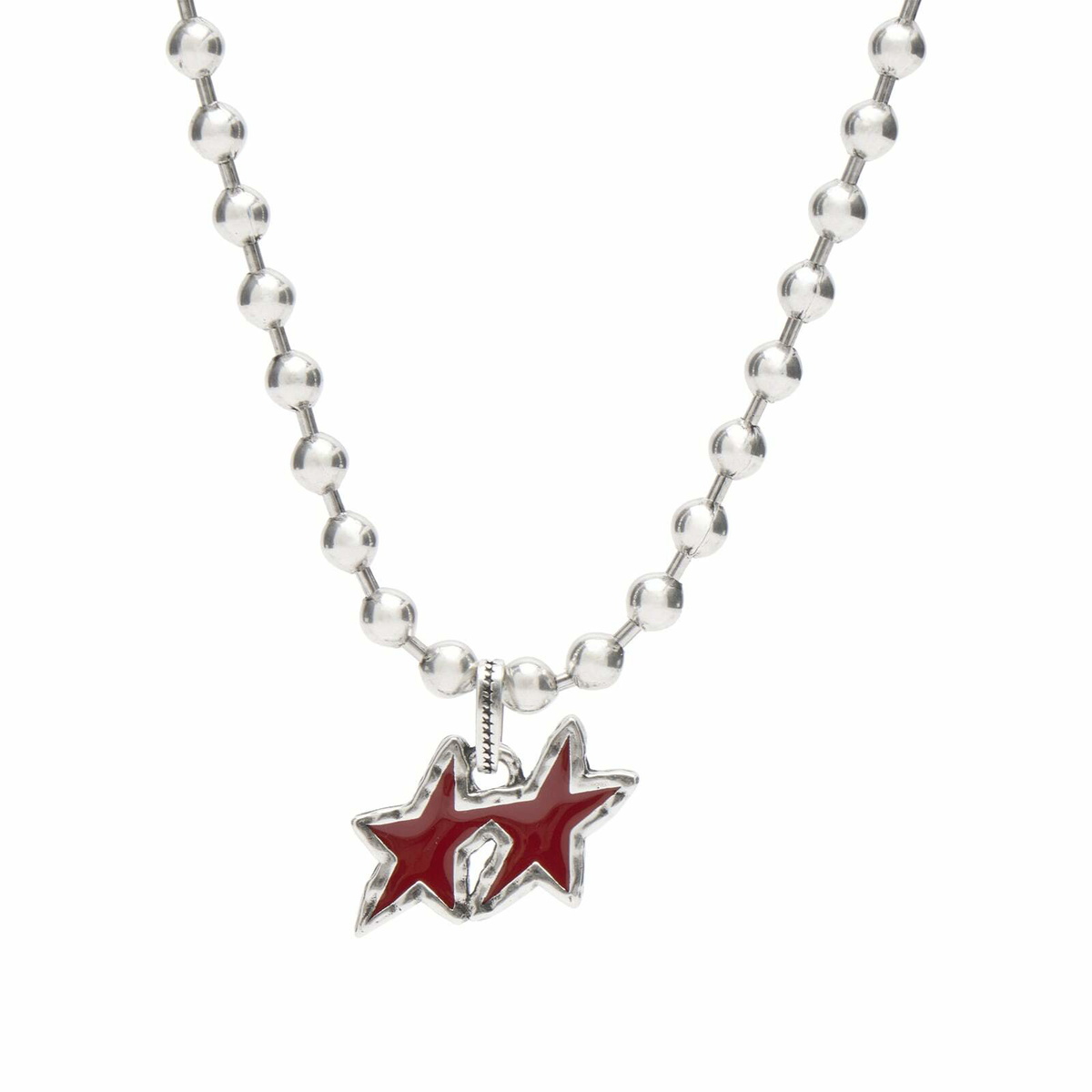 TwoJeys Melted Stars Ball Necklace in Red 