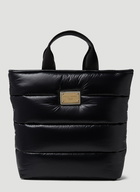 Logo Plaque Tote Bag in Black