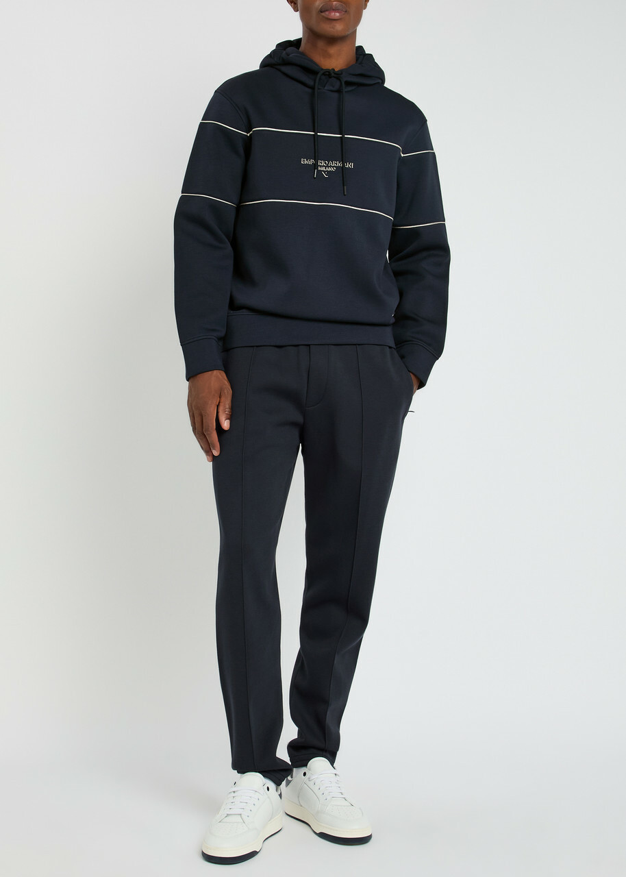 Emporio Armani Hooded Jersey Sweatshirt Navy