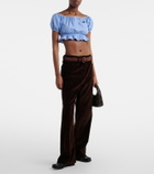 Miu Miu Checked cotton poplin crop top