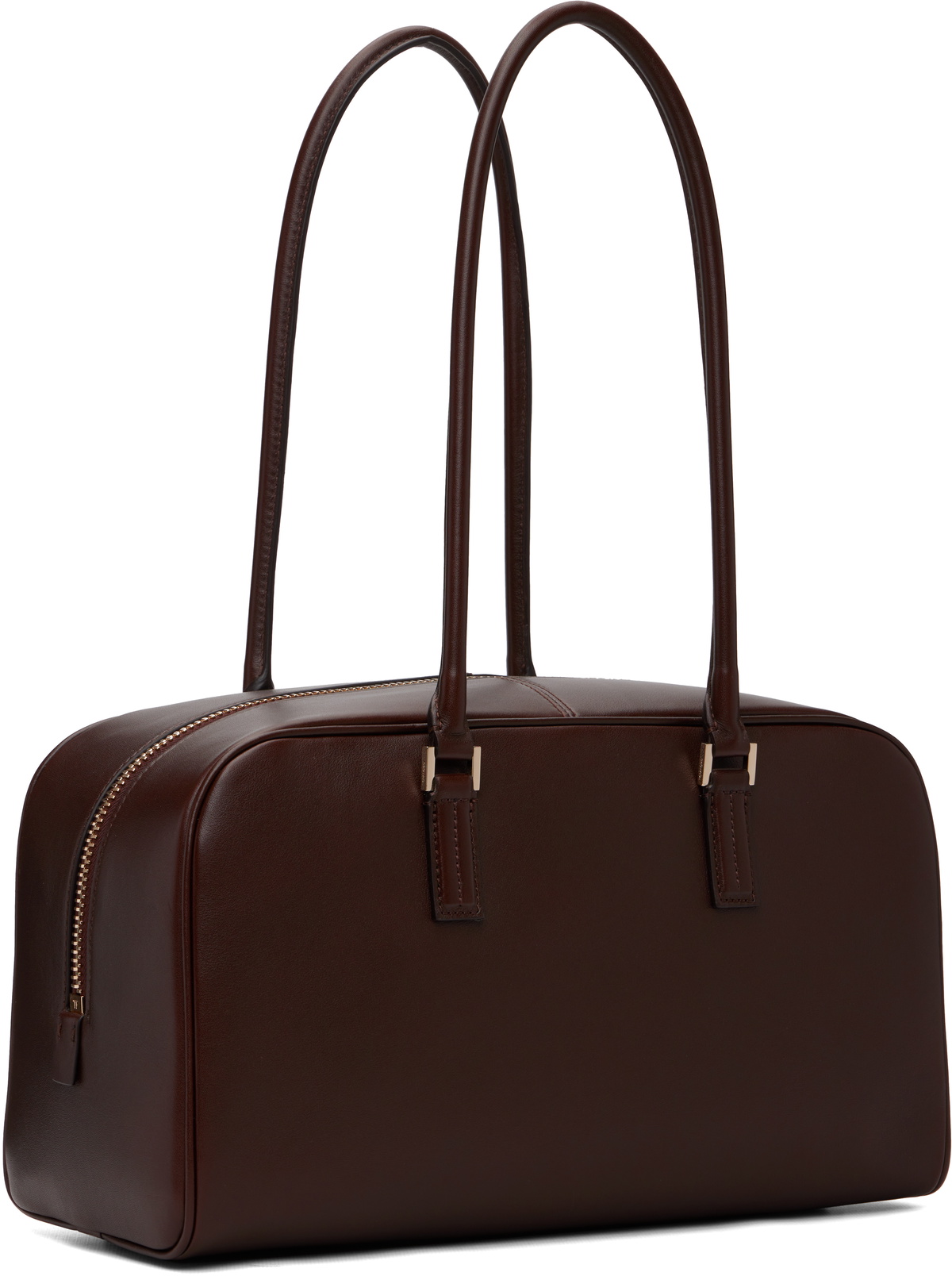 TOM FORD Brown Supple Leather Zipped Small Stryke Shoulder Bag