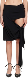 The Attico Black Draped Midi Skirt