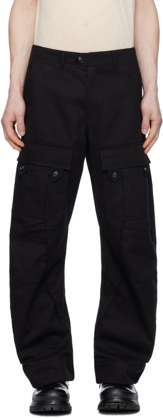 Photo: JiyongKim Black Alpha Industries Edition Curved Multi Pocket Cargo Pants
