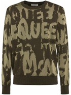 ALEXANDER MCQUEEN - All Over Logo Wool Blend Sweater