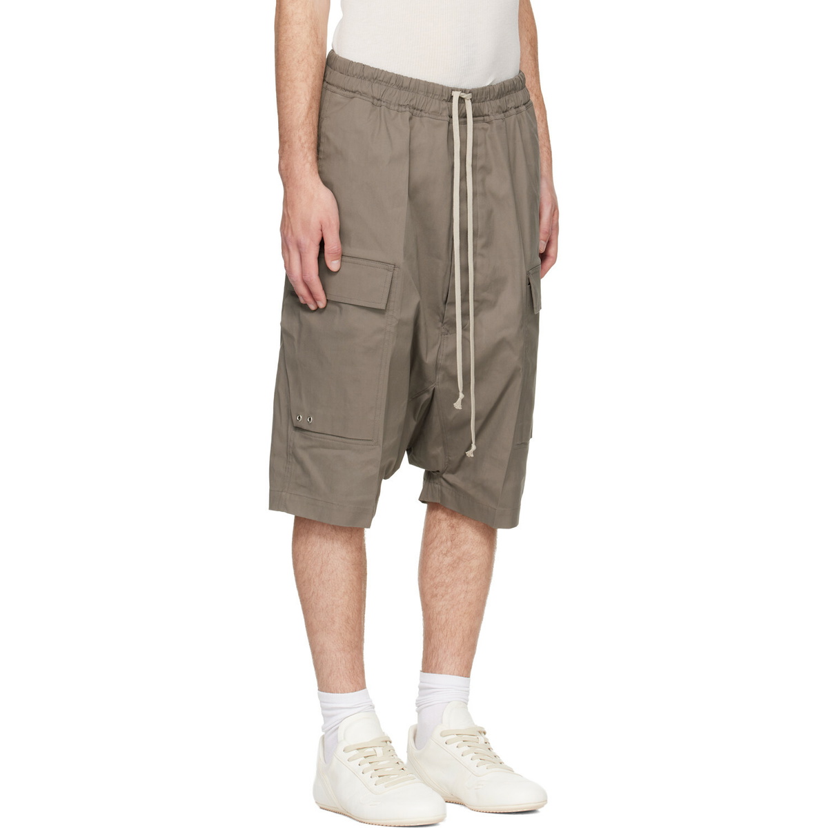 Rick Owens Gray Tower Pods Cargo Shorts