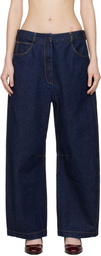 Cordera Blue Curved Baggy Jeans