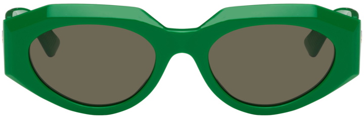 Photo: Bottega Veneta Green Oval Sunglasses
