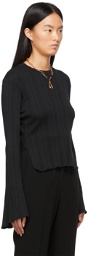 Mame Kurogouchi Black Rib Jersey Sweatshirt