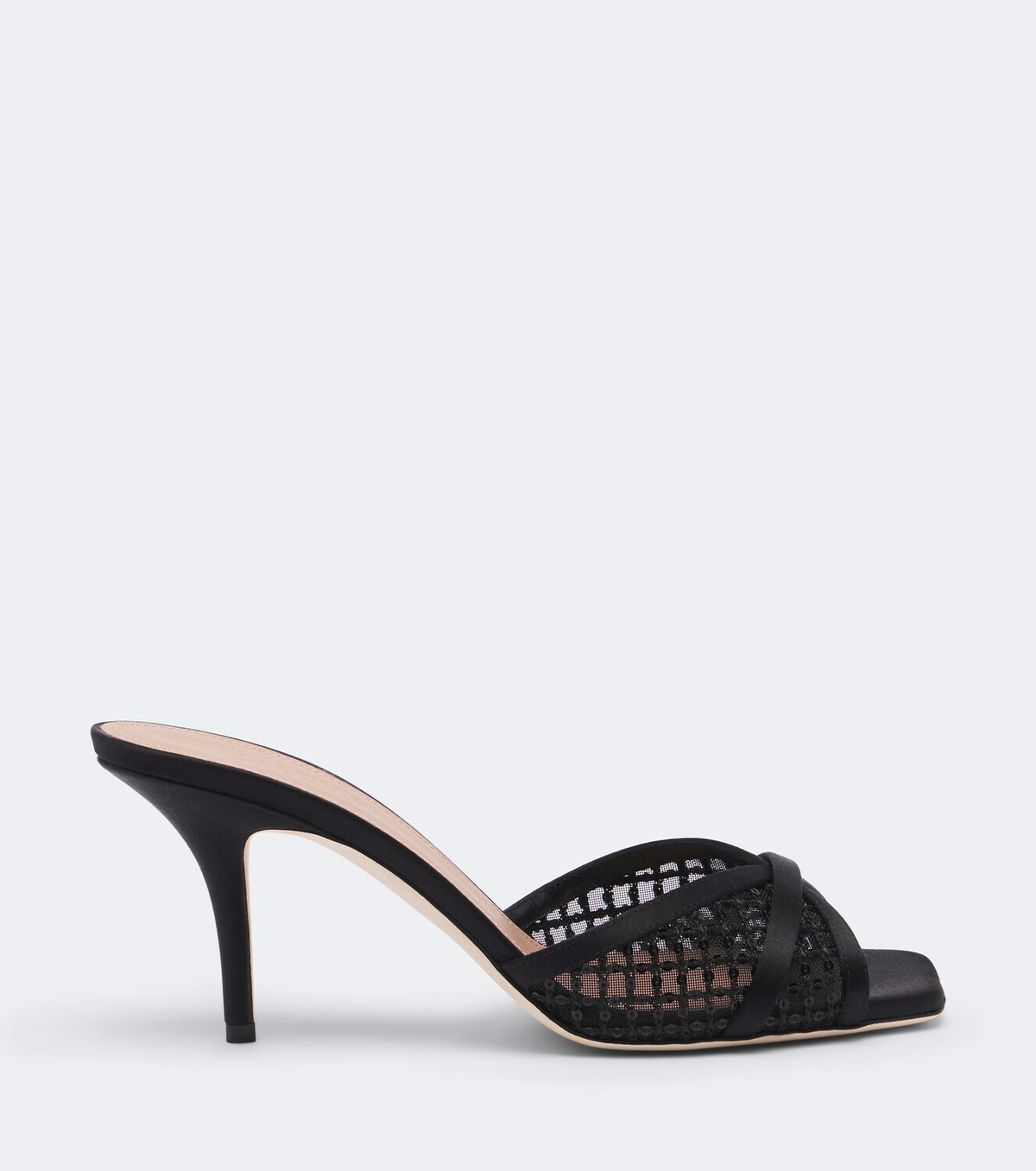 Malone Souliers Perla satin and mesh mules