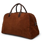 Anderson's - Leather-Trimmed Suede Duffle Bag - Brown