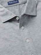 Peter Millar - Amble Slim-Fit Cotton and Cashmere-Blend Piqué Polo Shirt - Gray
