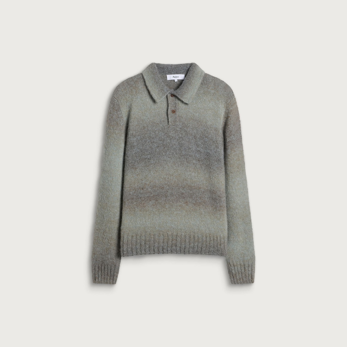 Palmes Men's Alpaca Longsleeve Knit Polo in Blue