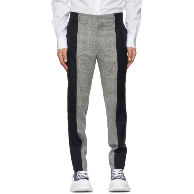 Photo: Alexander McQueen Grey and Black Wool Paneled Trousers