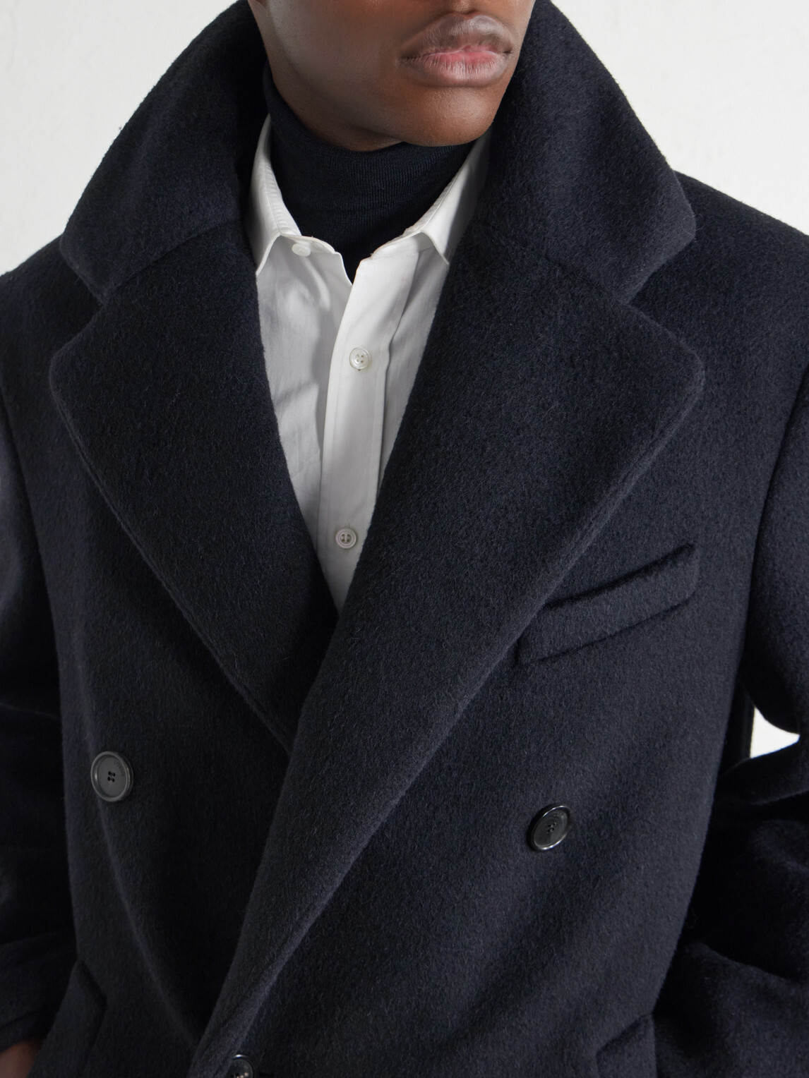LOEWE - Double-Breasted Wool and Lama-Blend Coat - Blue