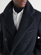 LOEWE - Double-Breasted Wool and Lama-Blend Coat - Blue