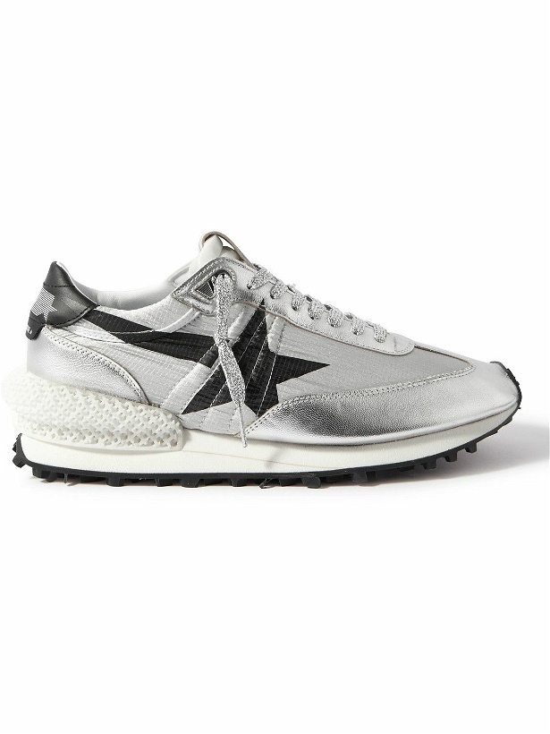 Photo: Golden Goose - Marathon Metallic Leather-Trimmed Ripstop Sneakers - White