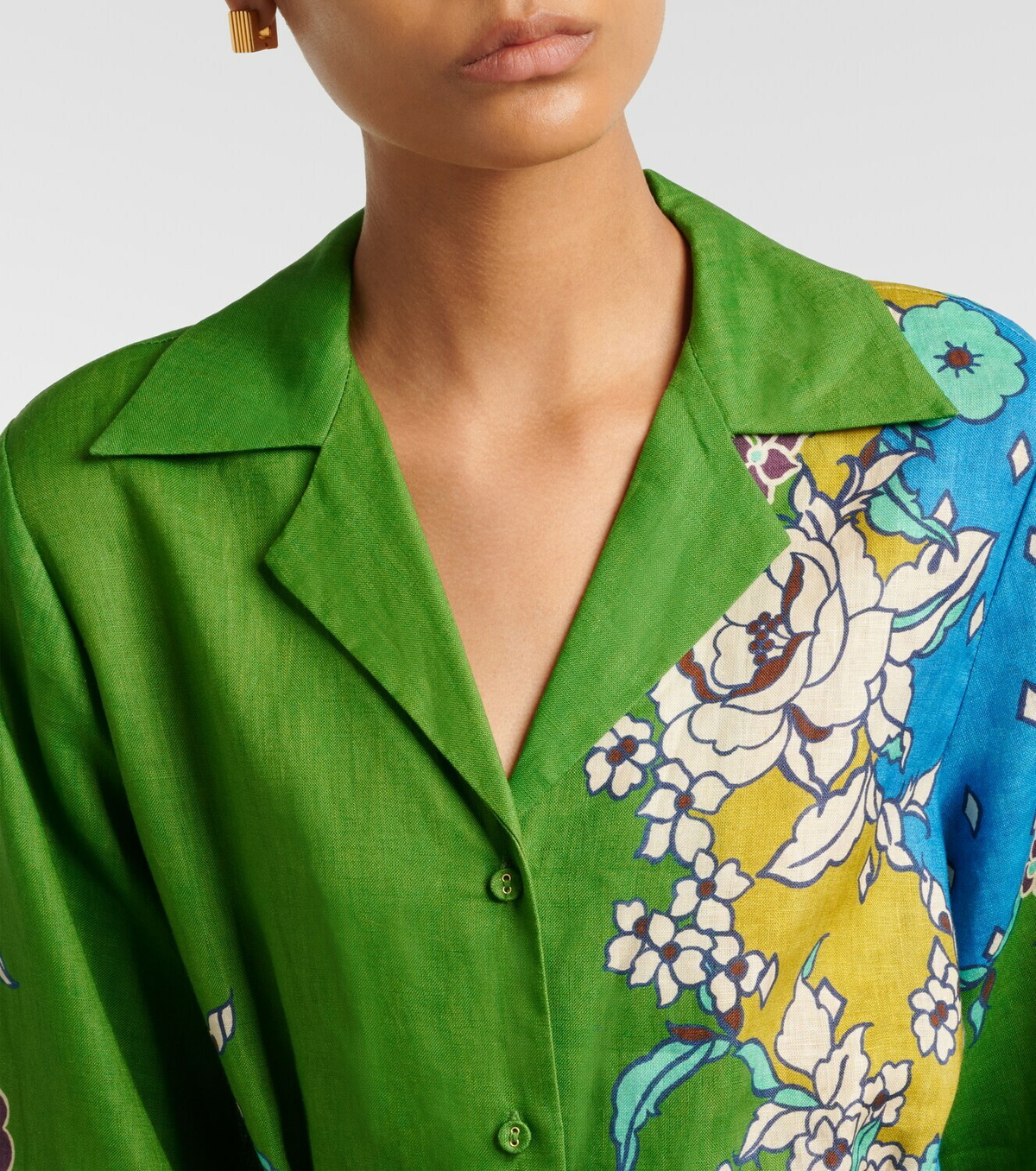 Alémais Nanci printed linen shirt dress