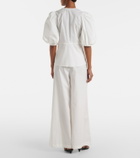 Adriana Degreas Cotton-blend wide-leg pants